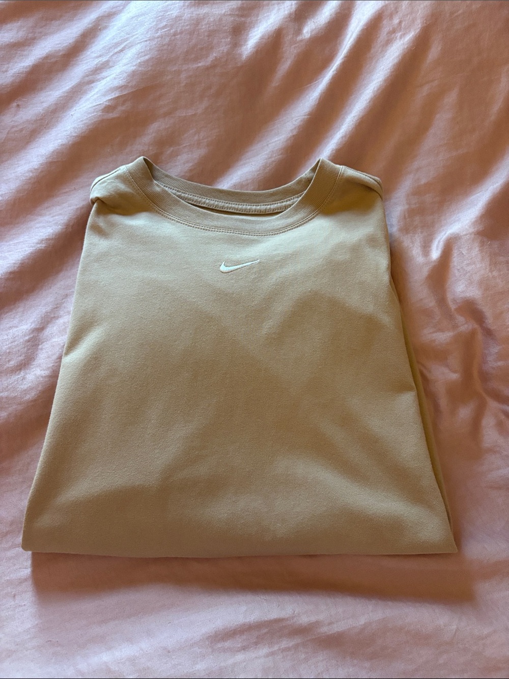 Nike Beige/Tan Crewneck Shirt with White Swoosh